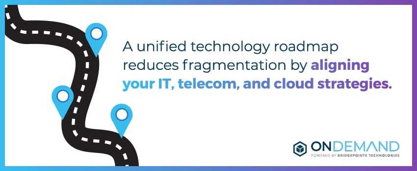 A unified technology roadmap reduces fragmentation by aligning your IT, telecom, and cloud strategies.